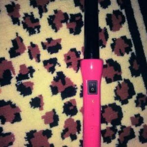 Women's pink hair curler wand